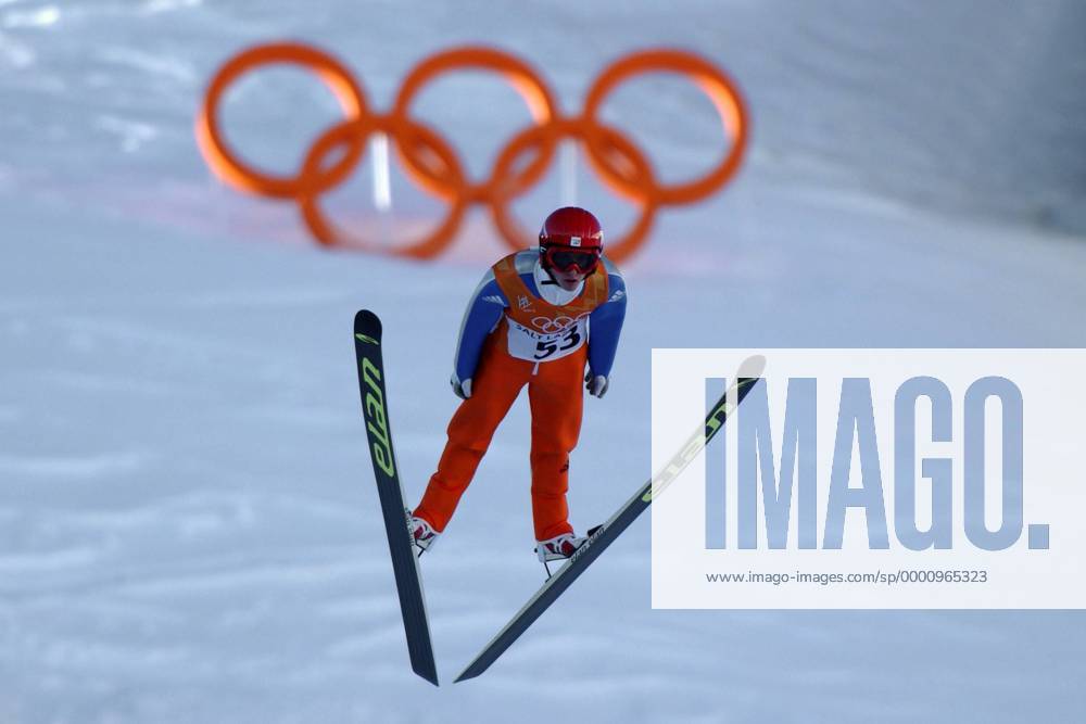 Simon Ammann (Schweiz) Skispringen OS Winter Herren Olympische Winterspiele 2002, Olympia, Olympiade, Spiele, Ski Nordisch, Nordischer Skisport Einzelbild Utah Olympic Park Salt Lake City