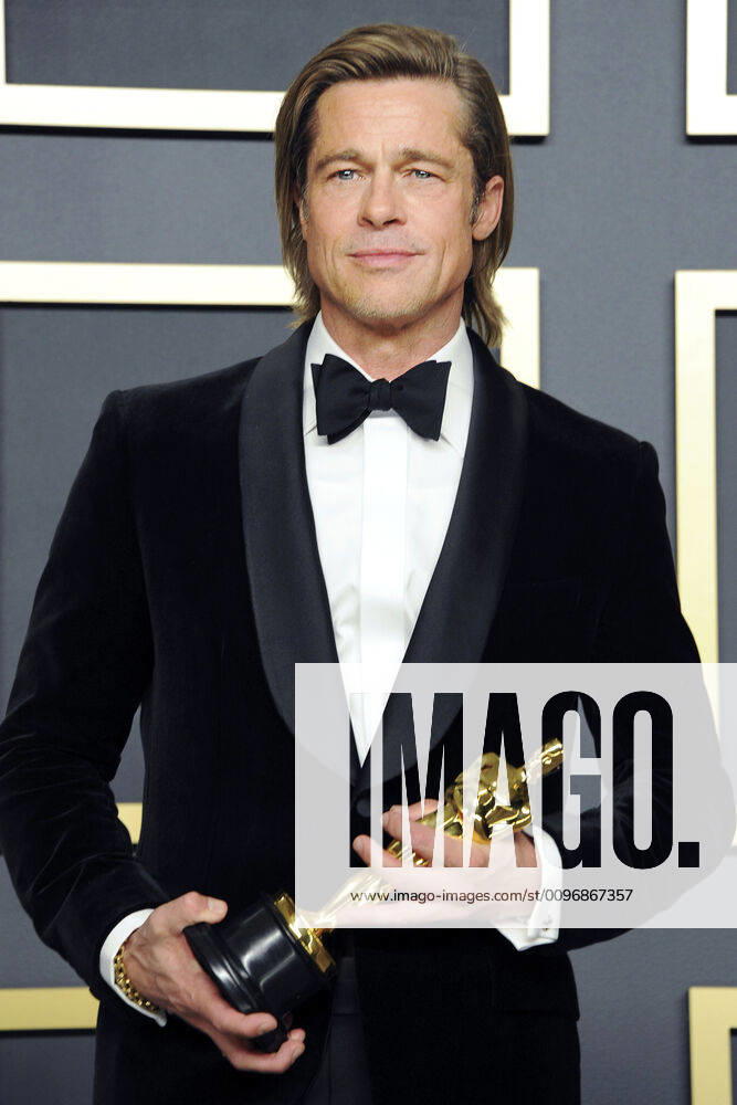 OSCARS. Bester Nebendarsteller. Preisträger 2011-2020 Brad Pitt, Gewinner Bester Nebendarsteller in Once Upon a Time in Hollywood , im Press Room der Oscar Verleihung 2020 92nd Annual Academy Awards im Hollywood & Highland Center. Los Angeles