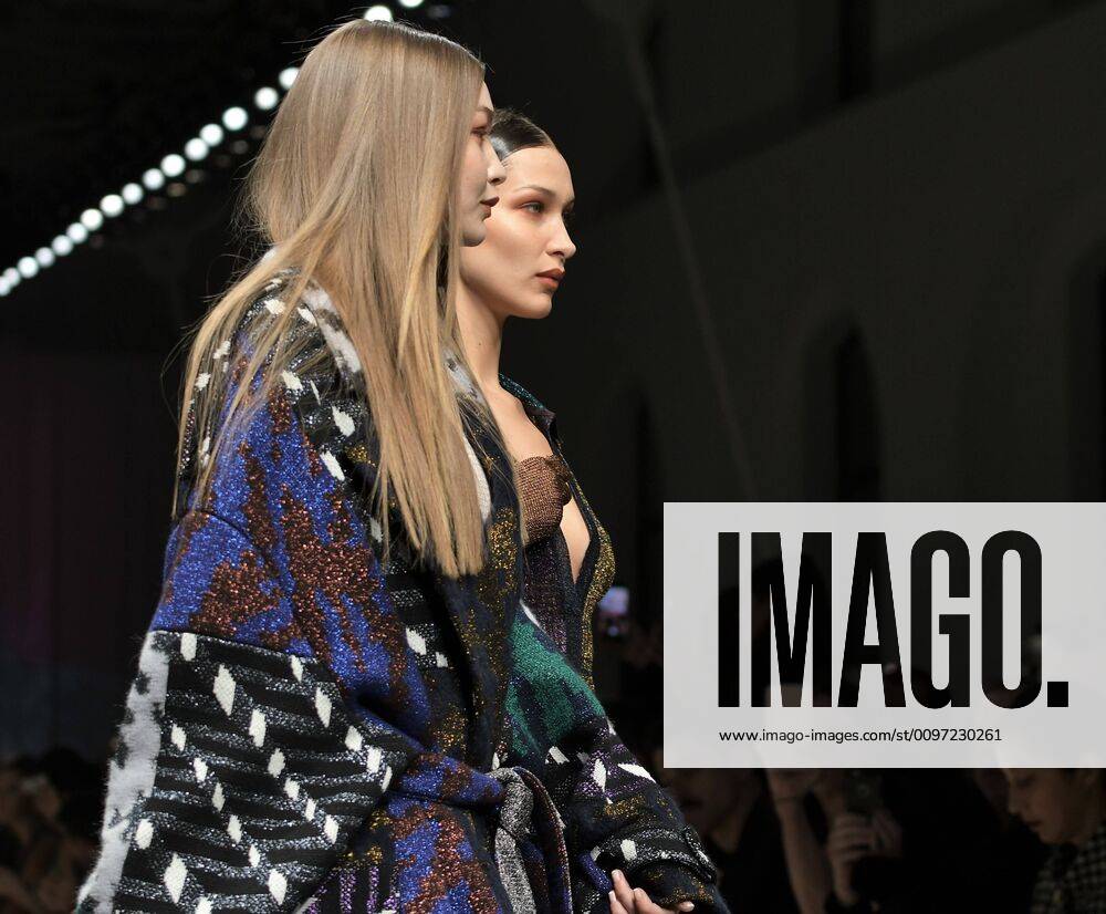 Milan, Italy MFW MISSONI photocall and show MILAN FASHION WEEK woman Fall-Winter 2020-21 In the photo: Bella and Gigi Hadid MISSONI show