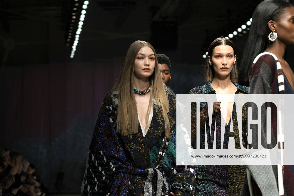 Milan, Italy MFW MISSONI photocall and show MILAN FASHION WEEK woman Fall-Winter 2020-21 In the photo: Bella and Gigi Hadid MISSONI show