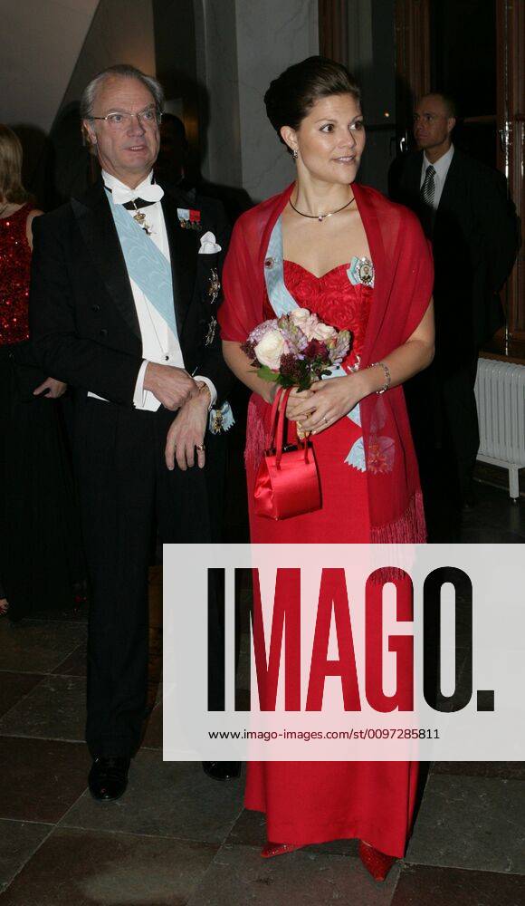 Crown Princess Victoria and King Carl XVI Gustaf Attendance at the Royal Musical Academys Feast Meeting with Subsequent Dinner, Musical Academy, Grand Hôtel 2006 11 27 c Charles Hammarsten IBL Stockholm Sweden Royal House Sweden