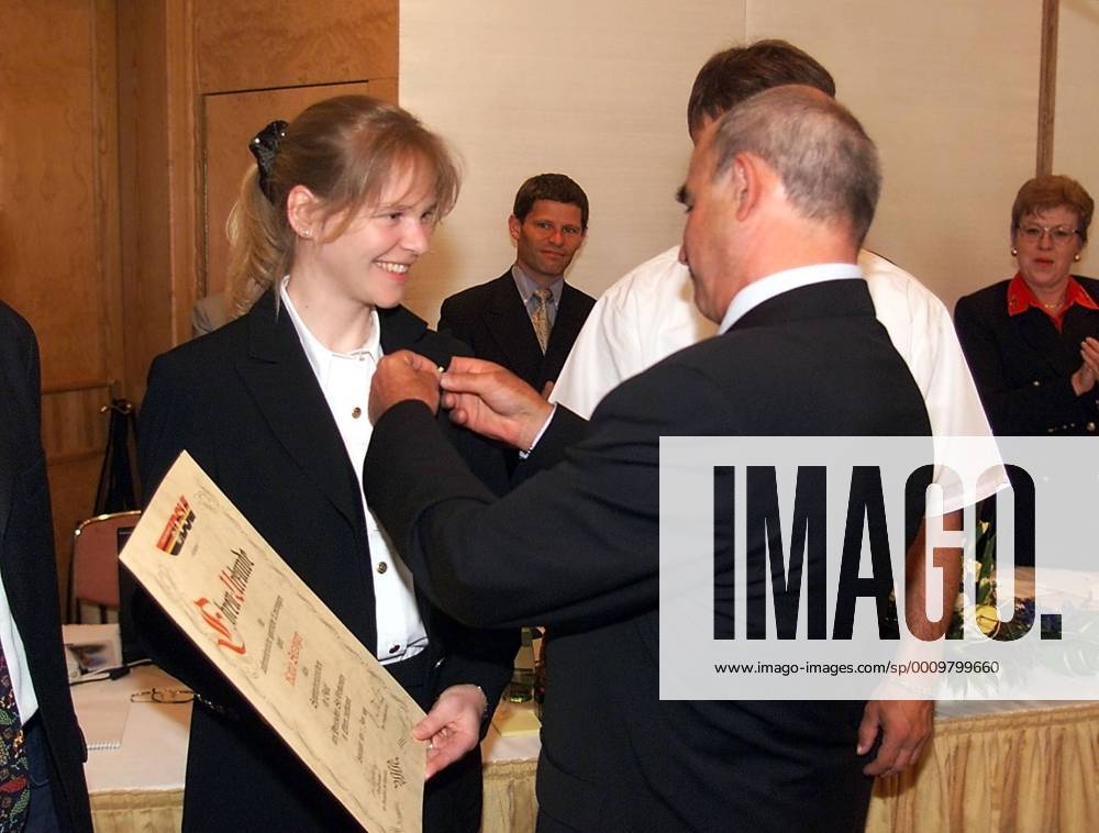 DSV Verbandstag in Stuttgart Katja Seizinger mit Fritz Wagnerberger ( DSV - Präsident )