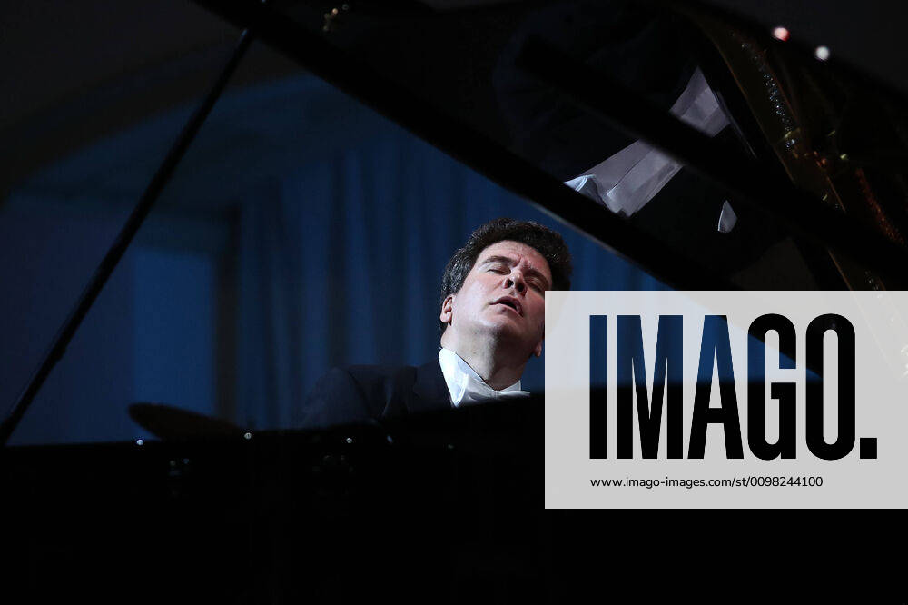 Pianist Denis Matsuev performs during a live broadcast from the empty Tchaikovsky Concert Hall. The Russian Culture Ministry advised to suspend public events due to the COVID-19 coronavirus pandemic. Valery Sharifulin TASS TS0D2EB6