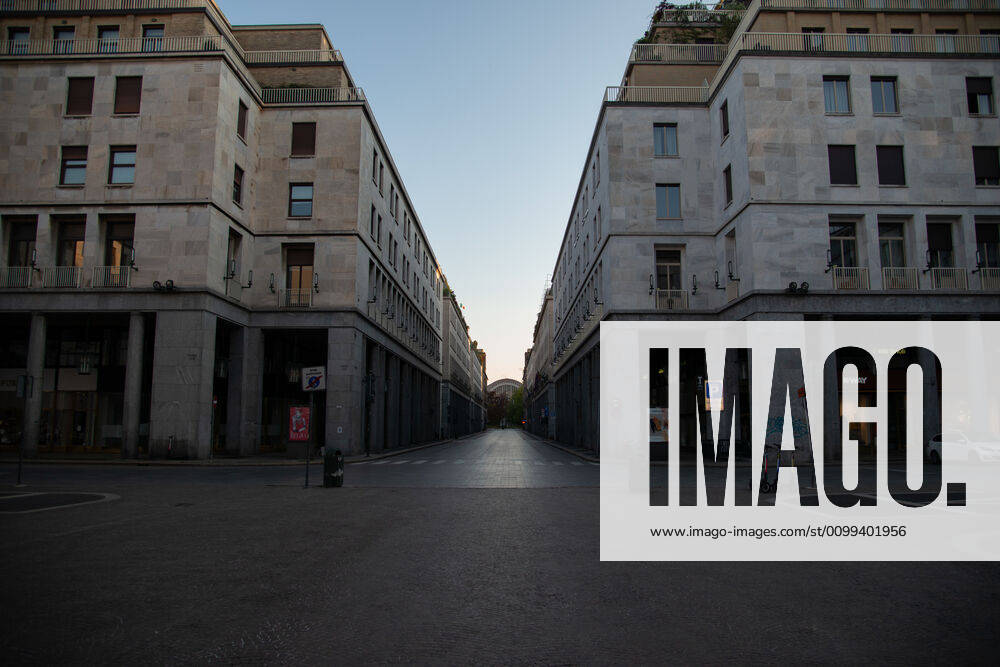 Italy: Turin lockdown 14th April 2020 A view shows Via Roma and a deserted Turin on April 14, 2020 in Italy, during the country s lockdown aimed at curbing the spread of the COVID-19 infection, caused by the novel coronavirus. Turin Piedmont Turin Italy