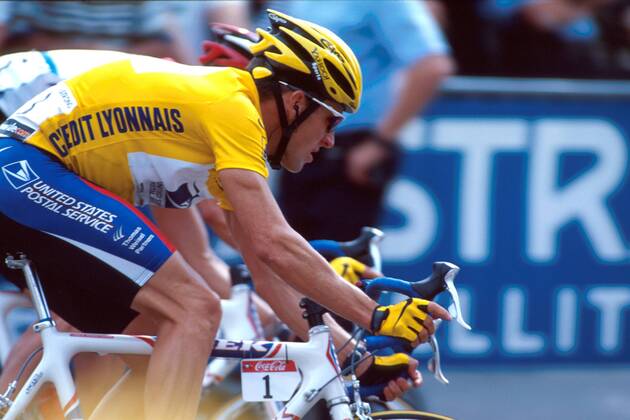 Lance Armstrong (USA US Postal Service) Radsport Herren Tour de France 2000, Straßenradsport, Radrennsport, Straßenradrennsport, Radrennen, Straßenrennen Einzelbild Profi, Profis, Radprofi, Radprofis Paris
