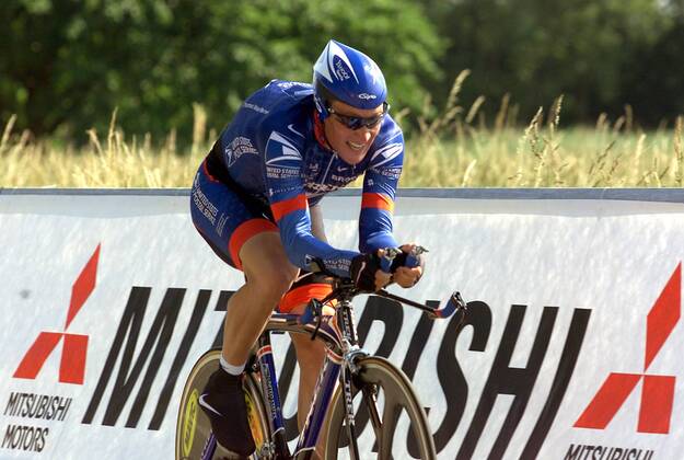 Lance Armstrong (USA US Postal Service) Radsport Herren Tour de Suisse 2001, Radrennsport, Straßenradsport, Straßenradrennsport, Radrennen Einzelbild Schweiz-Rundfahrt, Schweizrundfahrt Europa-Park Rust