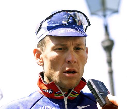 Lance Armstrong (USA US Postal Service) - Interview Radsport Herren Tour de Suisse 2001, Radrennsport, Straßenradsport, Straßenradrennsport, Radrennen Porträt Schweiz-Rundfahrt, Schweizrundfahrt Europa-Park Rust