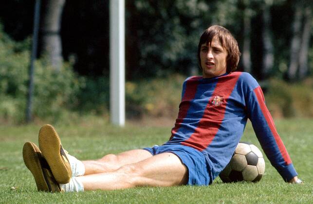 Johan Cruyff (Barca) Fußball Herren Primera Division 1974 1975, 1. Spanische Liga, Training, FC Barcelona Einzelbild Barcelona