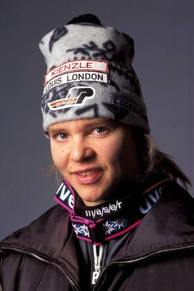 Katja Seizinger (Deutschland) Alpiner Skilauf Damen Weltcup 1996 1997, Welt-Cup, Worldcup, World, WC, Ski alpin, Skisport, Vorstellung, Präsentation Porträt