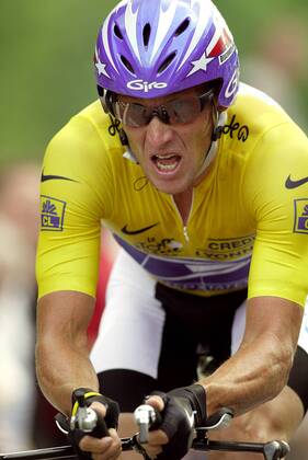 Lance Armstrong (USA US Postal Service) Radsport Herren Tour de France 2004, Straßenradsport, Straße, Rad, Zeitfahren, Einzelzeitfahren, Einzelbild Besancon - Besancon