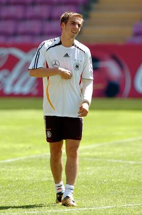 Philipp Lahm (Deutschland) Fußball WM Herren Nationalmannschaft 2006, Nationalteam, Vorbereitung, Trainingslager, Training Einzelbild Genf