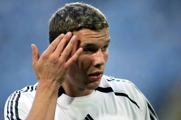 Lukas Podolski (Deutschland) Fußball WM Herren WM 2006, Länderspiel, Nationalteam, Halbfinale, Nationaltrikot Porträt Dortmund Fußball WM Herren WM 2006, Länderspiel, Nationalteam, Halbfinale, Nationaltrikot Porträt Dortmund