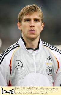 Per Mertesacker (Deutschland) - Nationalhymne Fußball Länderspiel Herren Freundschaftsspiel 2007, Test, Testspiel, Nationalteam, Porträt Düsseldorf Fußball Länderspiel Herren Freundschaftsspiel 2007, Test, Testspiel, Nationalteam, Porträt Düsseldorf