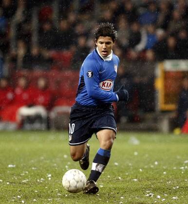 Sergio Aguero (Atletico Madrid) am Ball -  - NOxONLINExUSE Fußball EC 3 Herren UEFA Cup 2007 2008, Pokal, Europapokal, Atletico Madrid Einzelbild Kopenhagen Dynamik, Fußball EC 3 Herren UEFA Cup 2007 2008, Pokal, Europapokal, Atletico Madrid Einzelbild Kopenhagen Dynamik,