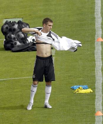 Philipp Lahm (Deutschland) Fußball EM Herren Nationalmannschaft 2008, Vorschau Euro, Training, Trainingslager, Einzelbild Palma de Mallorca