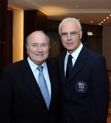 FIFA Präsident Joseph S. Blatter (Schweiz, li.) und FIFA Exekutivmitglied Franz Beckenbauer (Deutschland) - Fußball Herren 58. FIFA Kongress 2008, Versammlung, Generalversammlung, Tagung, Konferenz, Gruppe Sydney
