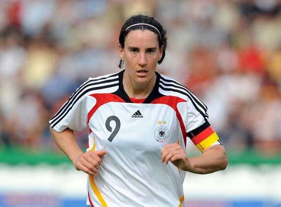 Birgit Prinz (Deutschland) Fußball Länderspiel Damen EM Qualifikation 2008, Nationalteam, Nationaltrikot, Frauen, Frauenfußball Einzelbild Kassel