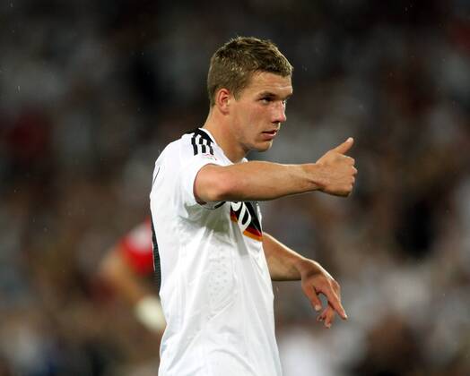 Lukas Podolski (Deutschland) Fußball EM Herren Euro 2008, Länderspiel, Nationalteam, Nationaltrikot Einzelbild Basel