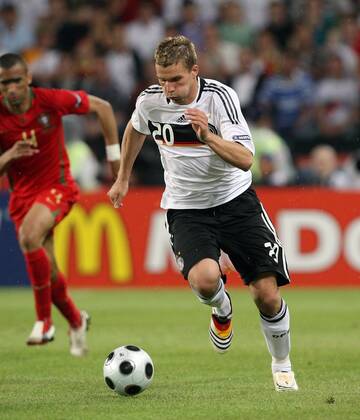 Lukas Podolski (Deutschland) Fußball EM Herren Euro 2008, Länderspiel, Nationalmannschaft, Nationaltrikot, Einzelbild Basel Dynamik,