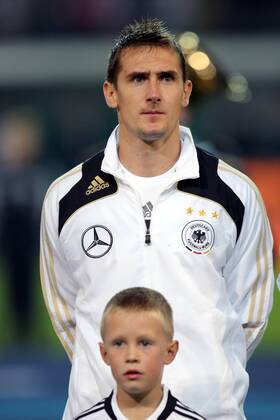 Miroslav Klose (Deutschland) - Nationalhymne Fußball Länderspiel Herren WM Qualifikation 2008, Nationalteam, Porträt Dortmund
