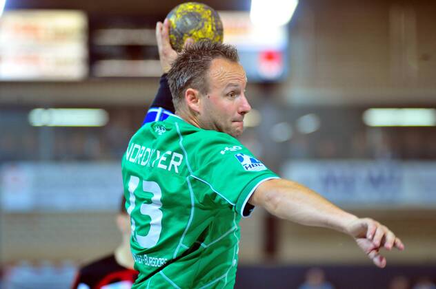 Christopher Nordmeyer (Hannover Burgdorf) Handball 2. BL Herren Saison 2008 2009, TSV Hannover Burgdorf Einzelbild Lübbecke Dynamik,