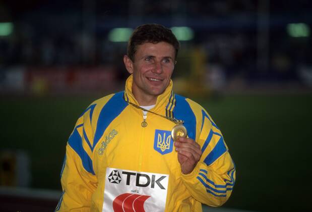 Sergej Bubka (Ukraine), Weltmeister 1995 im Stabhochsprung Leichtathletik WM Herren WM 1995 Einzelbild Göteborg