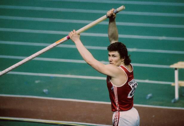 Sergej Bubka (UdSSR) Leichtathletik WM Herren Hallen WM 1991, Halle Indoor Einzelbild Sevilla