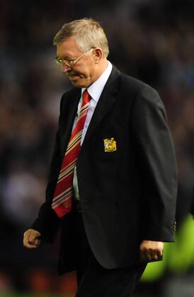 Sir Alex Ferguson manager of Manchester United EDITORIAL USE ONLY. No use with unauthorised audio, video, data, fixture lists, club league logos or live services. Online in-match use limited to 120 images, no video emulation. No use in betting, games or single club league player publications. o0 Trainer