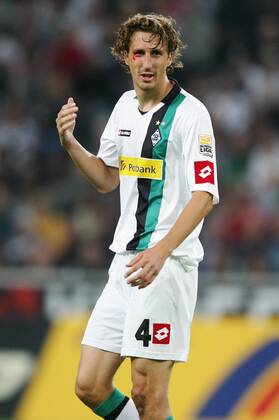 28.08.2009, Mönchengladbach, Deutschland, 1.Fussball Bundesliga - Saison 2009 2010, Borussia Mönchengladbach, Gladbachs Roel Brouwers mit einem blutenden Auge