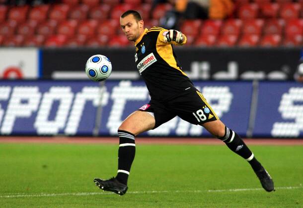 Fussball Super League Grasshopper Club Zürich - AC Bellinzona 7:0 Torwart Lorenzo Bucchi (Grasshopper)