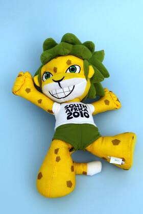 FIFA Weltmeisterschaft 2010, Vorberichte: Maskottchen Zakumi.  o0 Stofftier Plüschtier Puppe Stoffpuppe