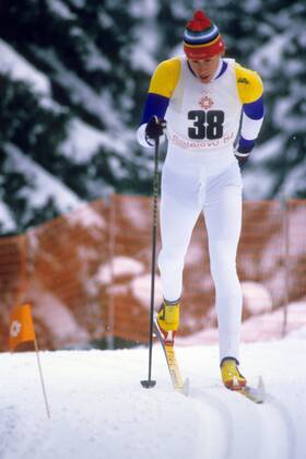 Gunde Svan (Schweden) Nordischer Skilauf OS Winter Herren Olympische Spiele 1984, Winterspiele, Ski Nordisch, Skisport Einzelbild Sarajevo