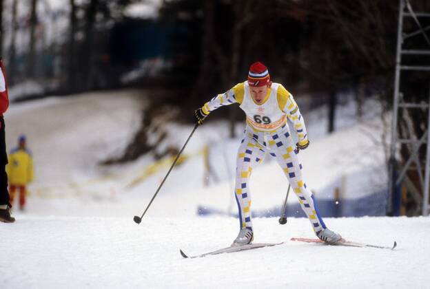 Gunde Svan (Schweden) Nordischer Skilauf OS Winter Herren Olympische Spiele 1988, Winterspiele, Ski Nordisch, Skisport, Langlauf Einzelbild Calgary