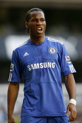 Chelsea s Didier Drogba looks on dejected - Barclays Premier League --- Tottenham Hotspur (white) v FC Chelsea (blue) --- 17th April, 2010 EDITORIAL USE ONLY. No use with unauthorised audio, video, data, fixture lists, club league logos or live services. Online in-match use limited to 120 images, no video emulation. No use in betting, games or single club league player publications.