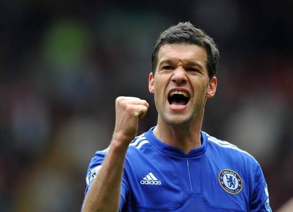Michael Ballack of Chelsea celebrates the win , Barclays Premier League, FC Liverpool v Chelsea FC London, 2nd May, 2010 EDITORIAL USE ONLY. No use with unauthorised audio, video, data, fixture lists, club league logos or live services. Online in-match use limited to 120 images, no video emulation. No use in betting, games or single club league player publications. o0 Jubel, Freude