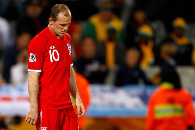 FUSSBALL WM 2010 ACHTELFINALE 27.06.2010 Deutschland - England Wayne ROONEY (England) enttaeuscht