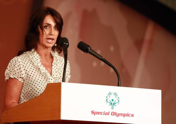 Nadia Comaneci (Rumänien), vice chairwoman of the Special Olympics Inc.(SOI) addresses a press conference held in Seoul, capital of South Korea, Sept. 15, 2010. Special Olympics International announced here on Wednesday that Pyeongchang in South Korea was officially chosen to host the 2013 Special Olympics World Winter Games.  o0 Funktionär Turnen Kunstturnen Damen Einzelbild