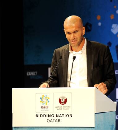 DOHA, Sept. 16, 2010 - Zinedine Zidane (FRA) speaks during a news conference in Doha, capital of Qatar, Sept. 16, 2010. Zinedine Zidane on Thursday accepted Qatar s invitation to become the official ambassador of the country s bidding for the 2022 FIFA World Cup finals. 
