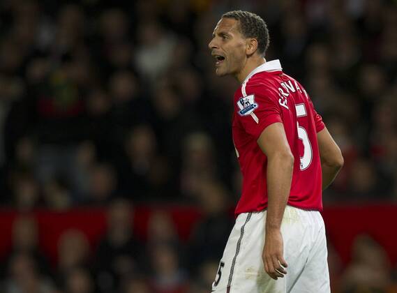 Rio Ferdinand of Manchester United. Barclays Premier League Manchester United v Tottenham Hotspur 30th October, 2010 EDITORIAL USE ONLY. No use with unauthorised audio, video, data, fixture lists, club league logos or live services. Online in-match use limited to 120 images, no video emulation. No use in betting, games or single club league player publications. o0 ManU