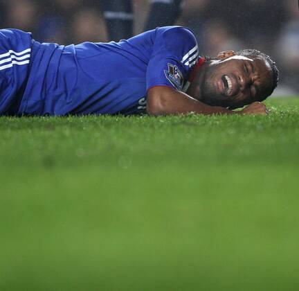 Chelseas Didier Drogba looks on dejected - Barclays Premier League, FC Chelsea London (blue) v Bolton Wanderers (white) 29th December, 2010 EDITORIAL USE ONLY. No use with unauthorised audio, video, data, fixture lists, club league logos or live services. Online in-match use limited to 120 images, no video emulation. No use in betting, games or single club league player publications.