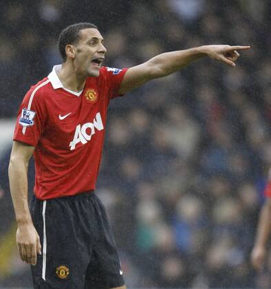 Rio Ferdinand of Manchester United - Barclays Premier League, West Bromwich Albion (white) vs. Manchester United (red) 1st January, 2011 EDITORIAL USE ONLY. No use with unauthorised audio, video, data, fixture lists, club league logos or live services. Online in-match use limited to 120 images, no video emulation. No use in betting, games or single club league player publications. o0 Manu