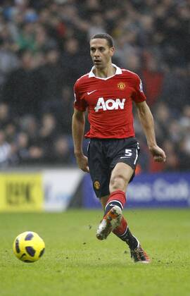 Rio Ferdinand of Manchester United - Barclays Premier League, West Bromwich Albion (white) vs. Manchester United (red) 1st January, 2011 EDITORIAL USE ONLY. No use with unauthorised audio, video, data, fixture lists, club league logos or live services. Online in-match use limited to 120 images, no video emulation. No use in betting, games or single club league player publications. o0 Manu