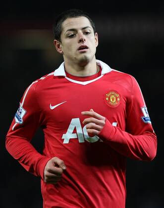 Football - Premier League - Manchester United vs. Stoke City Javier Chicharito Hernandez of Manchester United at Old Trafford