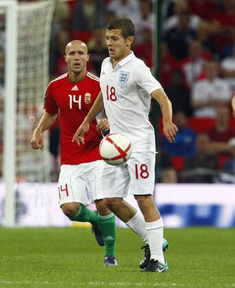 Football - International Friendly - England v Hungary Jack Wilshere (R) of England