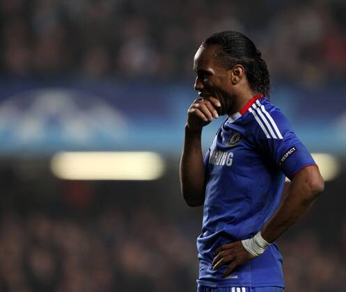 Chelseas Didier Drogba looks on dejected UEFA Champions League 2nd Leg last 16 Chelsea (blue) v FC Copenhagen (pink) 16th March, 2011 EDITORIAL USE ONLY. No use with unauthorised audio, video, data, fixture lists, club league logos or live services. Online in-match use limited to 120 images, no video emulation. No use in betting, games or single club league player publications.