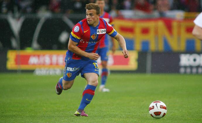15.05.2011 St Jakob Park Basel Herren Fussball Super League FC Basel - FC Thun 5:1 Xherdan Shaqiri (FC Basel) ; Einzelbild , Aktion