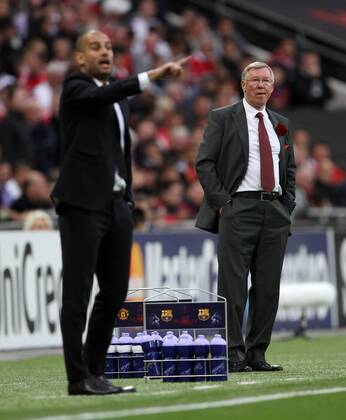 Manchester Uniteds Sir Alex Ferguson looks on UEFA Champions League Final Manchester United v Barcelona 28th May, 2011 EDITORIAL USE ONLY. No use with unauthorised audio, video, data, fixture lists, club league logos or live services. Online in-match use limited to 120 images, no video emulation. No use in betting, games or single club league player publications.