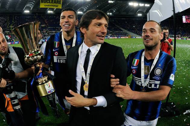 Finale der Coppa Italia 2011 in Rom - Sieger Inter Mailand jubelt - - Leonardo, Lucio und Wesley Sneijder