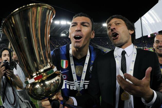 Finale der Coppa Italia 2011 in Rom - Sieger Inter Mailand jubelt - - Lucio und Leonardo