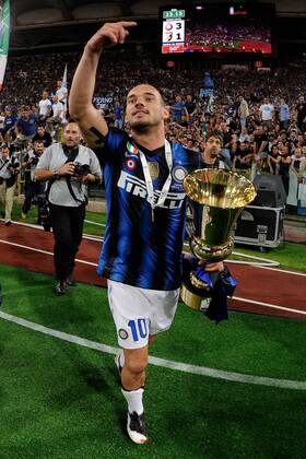 Finale der Coppa Italia 2011 in Rom - Sieger Inter Mailand jubelt - - Wesley Sneijder